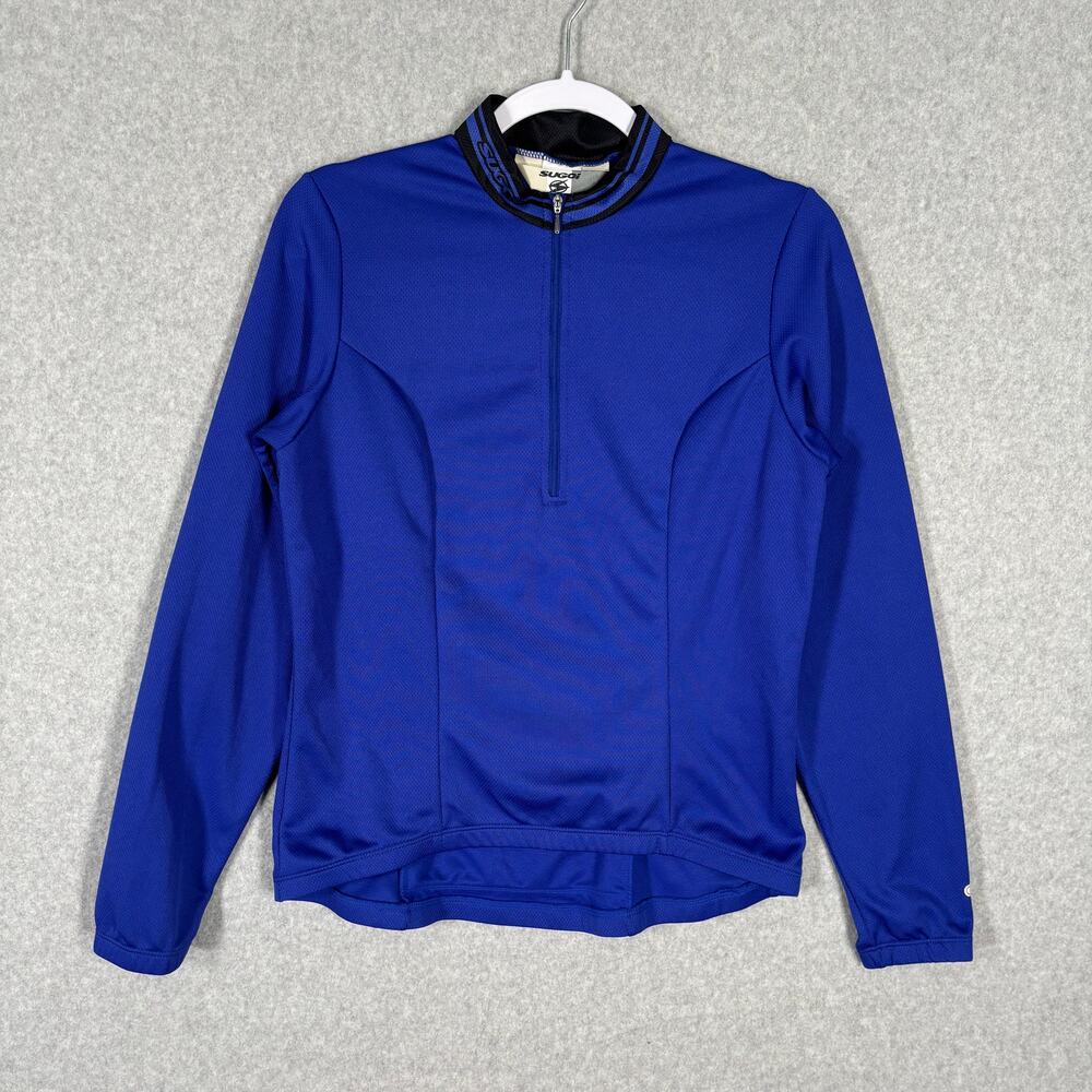 Sugoi Jacket Women Medium Blue 1/4 Zip Cycling Mesh Reflective Pocket Technifine